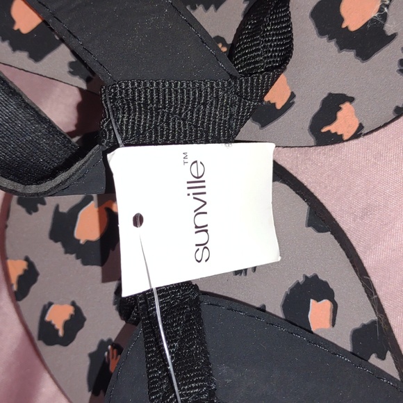 👣SUNVILLE Wedge Canvas Leopard Print Thong Sandals Sale - Picture 5 of 9